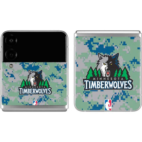 NBA Minnesota Timberwolves Digi Camo Galaxy Z Flip4 5G Skin